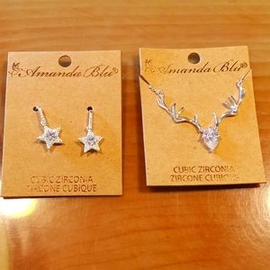 New antler necklace and star earring bundle